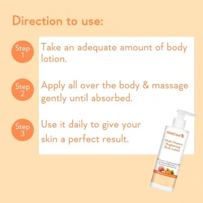 2 pc WishCare Multi Vitamin Brightening Body Lotion(2x 200ml) Expiry :09/26❗ - Image 4