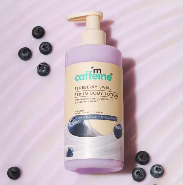img_0158 Mcaffeine Blueberry Swirl Serum In Body Lotion with Niacinamide & Cocoa Butter| 72Hrs Deep Moisturization - Image 1