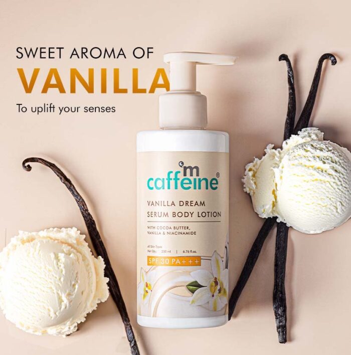 2025/03/1000024047.jpg Mcaffeine Vanilla Dream Serum Body Lotion SPF 30 PA+++ | Niacinamide & Cocoa Butter 200ml - Image 1