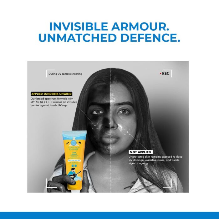 Conscious Chemist Sun Drink Unwind Edition Ceramide Sunscreen |SPF 50PA++++| 50gms - Image 6