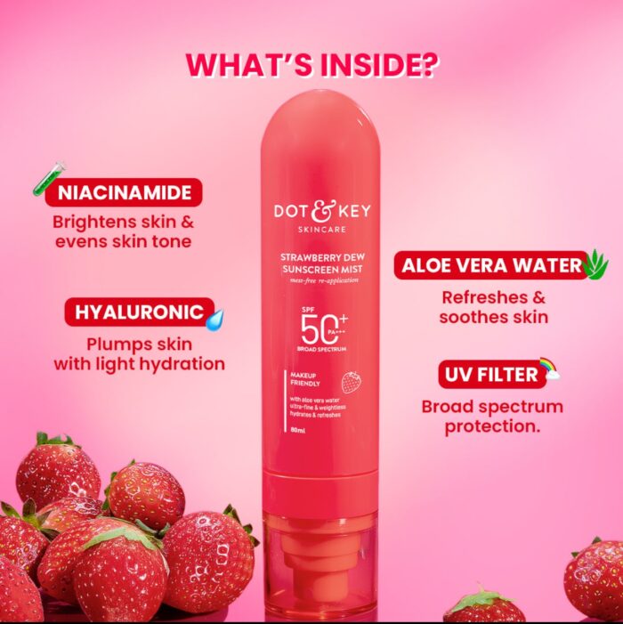 Dot & Key Strawberry + Niacinamide Sunscreen Mist SPF 50+ PA+++ | | 80ml - Image 4
