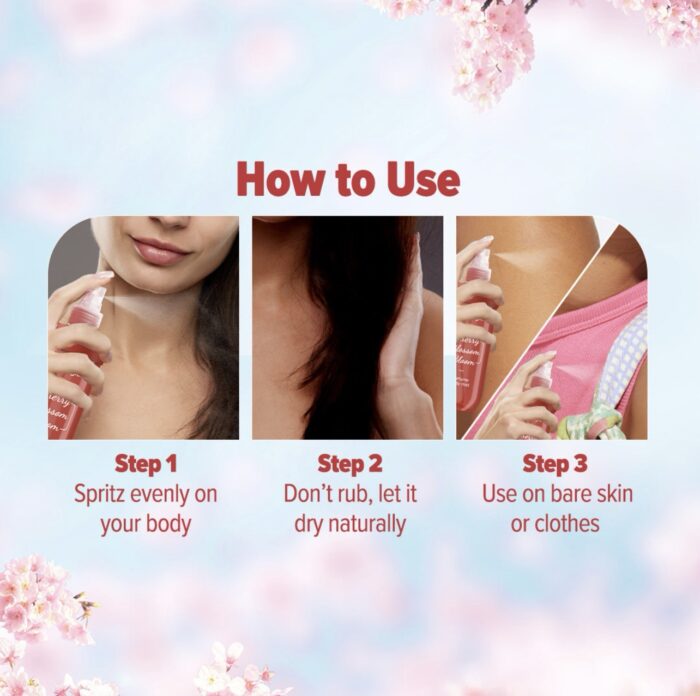 Aqualogica Refresh+ Cherry Blossom Bloom Perfume Body Mist with Zemea and Hyaluronic Acid - 150 ml - Image 3