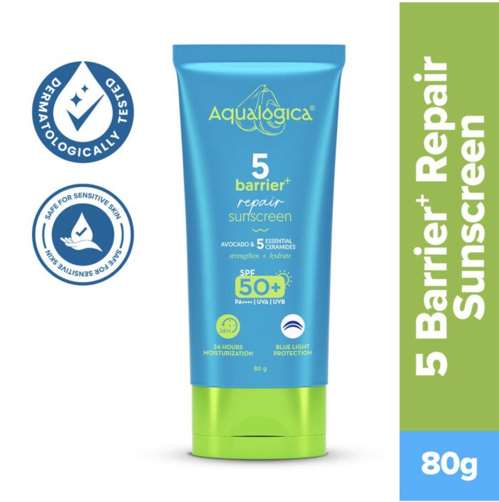 Aqualogica 5 Barrier+ Repair Sunscreen with Avocado & 5 Essential Ceramides | | 80 g - Image 1