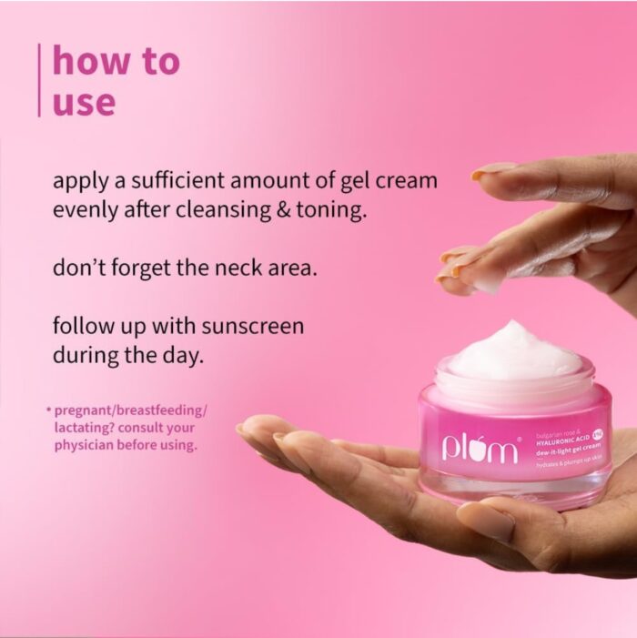 Plum 1% Hyaluronic Acid & Bulgarian Rose ​Dew-It-Light Gel Cream​ | | All Skin Types | 50g - Image 4