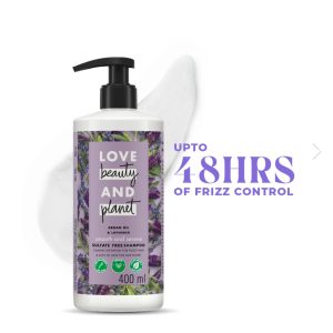 Love Beauty And Planet Argan Oil and Lavender Sulfate Free Smooth and Serene Shampoo|| No Parabens|| No Dyes|| 400ml