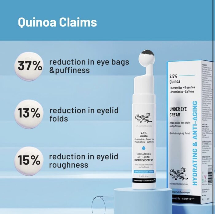 Chemist At Play Under Eye Cream with 2% Revital Eye & Quinoa Extract | For Reducing Dark Circles, Puffiness, Wrinkles, Crows Feet | | 15 g - Image 5