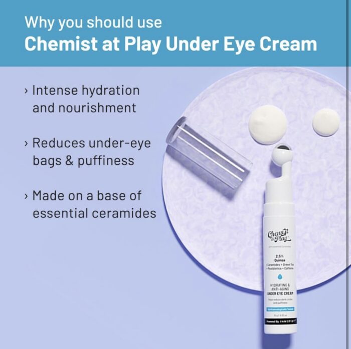 Chemist At Play Under Eye Cream with 2% Revital Eye & Quinoa Extract | For Reducing Dark Circles, Puffiness, Wrinkles, Crows Feet | | 15 g - Image 4