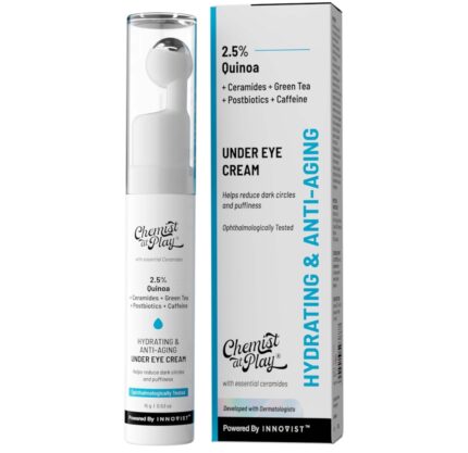 Chemist At Play Under Eye Cream with 2% Revital Eye & Quinoa Extract | For Reducing Dark Circles, Puffiness, Wrinkles, Crows Feet | | 15 g
