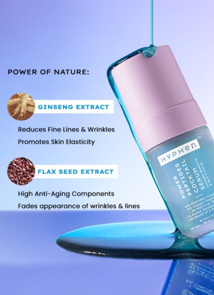 Hyphen 10% Power Peptide & 2% Copper Peptide Serum| Advanced Anti-Aging Formula | Reduces Fine Lines & Wrinkles | Glowing Skin | Face Serum For Men & Women | All Skin Types - 30ml