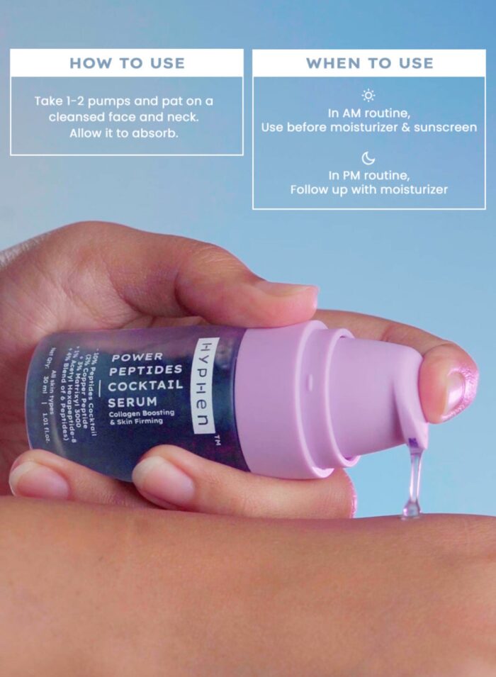 Hyphen 10% Power Peptide & 2% Copper Peptide Serum| Advanced Anti-Aging Formula | Reduces Fine Lines & Wrinkles | Glowing Skin | Face Serum For Men & Women | All Skin Types - 30ml - Image 7