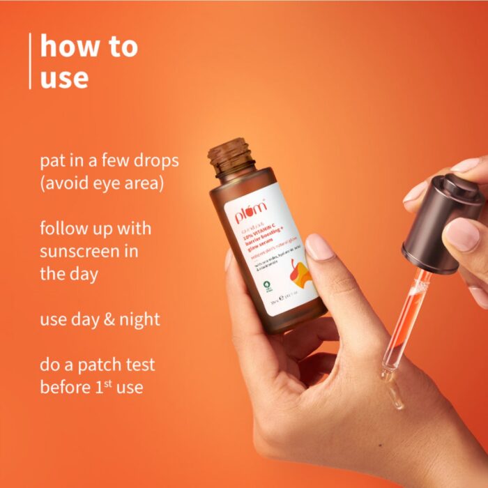 Plum 10% Vitamin C Glow + Barrier Boosting Serum with 3% Niacinamide, Calendula , 1% Hyaluronic acid & 1% Ceramide complex - Image 4