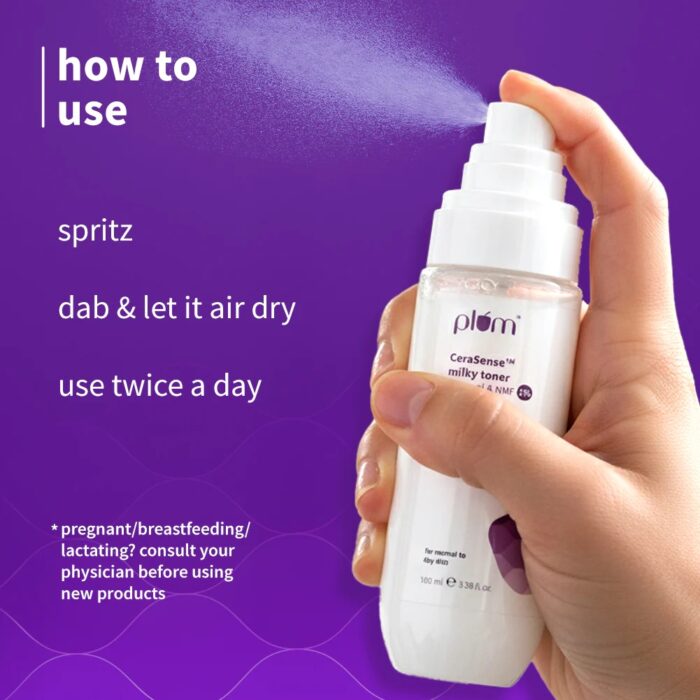 Plum CeraSense Milky Toner with Ceramides & Peptides | Repairs skin barrier, moisturizes & nourishes | Toner for dry & normal skin types | Lightweight & Quick-Absorbing |100 ml - Image 4