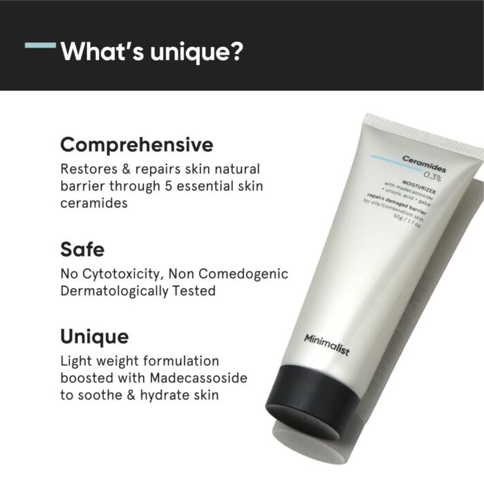 Minimalist 0.3% Ceramide Face Moisturizer For Barrier Repair & Deep Moisturization | Daily Repairing Face Moisturizing Cream | For Oily - Combination Skin | 50g - Image 2