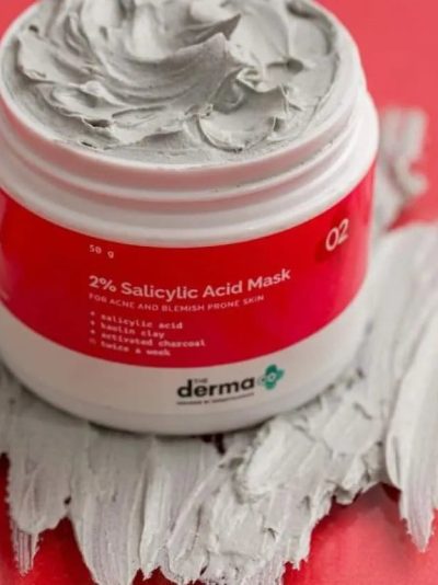 The Derma Co 2% Salicylic Acid Clay Face Mask for Men and Women for Acne & Blemish Prone Skin - 50 g