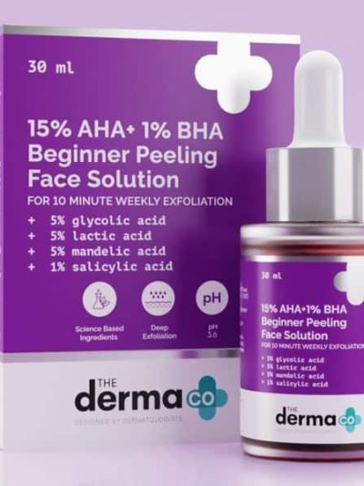 The Derma Co 15% AHA+1% BHA Beginner Face Peeling Solution - 30ml