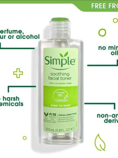 Simple Kind To Skin Soothing Facial Toner 200ml ( UK)