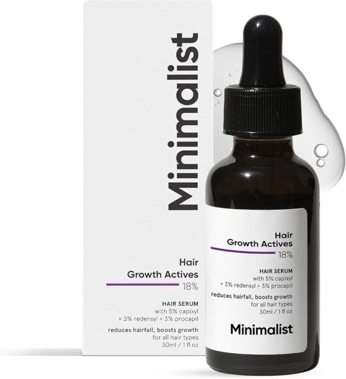 Minimalist Hair Growth Serum With 3% Redensyl, 3% Anagain, 3% Procapil, 5% Capixyl & 4% Baicapil 18% Hair Growth Actives | For Hair Fall Control | For Men & Women | 30 ml - Image 1