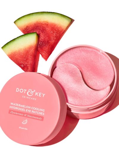 Dot & Key Watermelon Cooling Hydrogel Under Eye Patches for Dark Circles & Puffiness Reduction | With Hyaluronic & Niacinamide | Eye Patches | Instantly Hydrates, & De-Puffs | 60 Patches