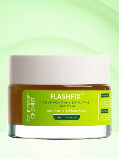 Conscious Chemist® Exfoliating Face Mask For Oily Acne Prone Skin with Salicylic, Glycolic Acid & Saffron Petals | Removes Blackheads, Anti Acne, De-Tan | Vegan & Cruelty Free | 50 gm