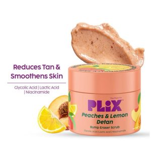PLIX  Peaches & Lemon Detan Bump Eraser Scrub (200g) | Exfoliating Scrub |