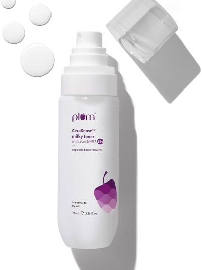 Plum CeraSense Milky Toner with Ceramides & Peptides | Repairs skin barrier, moisturizes & nourishes | Toner for dry & normal skin types | Lightweight & Quick-Absorbing |100 ml