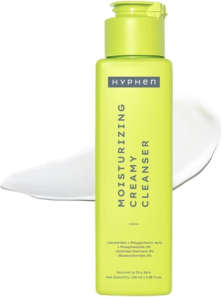 Hyphen Moisturizing Creamy Cleanser for Dry & Sensitive Skin | 2% Ceramides & Polyglutamic Acid | Barrier Repair, Hydration & Gentle Cleansing | Facewash for All Skin Types | For summer | Skin Care Products | Daily Cleanser For Men & Women - 100ml