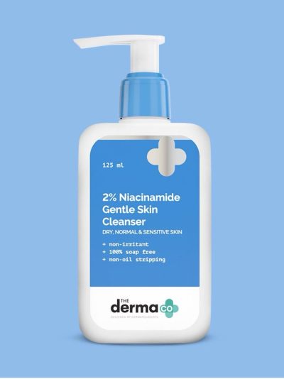 The Derma Co 2% Niacinamide Gentle Skin Cleanser for Sensitive, Dry, Normal Skin - 125 ml Non-Irritant | 100% Soap-Free | Non-Oil Stripping | Gently Cleanses Makeup