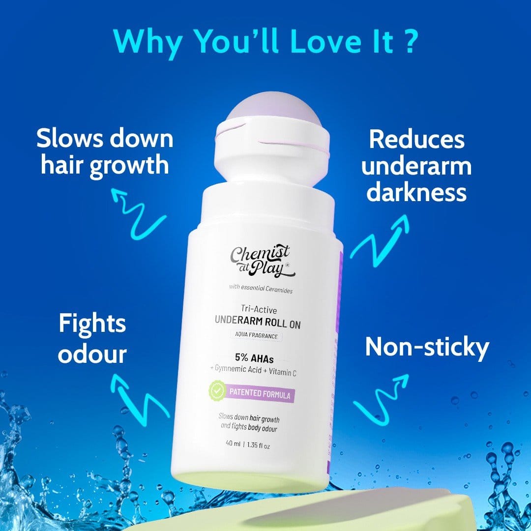 Chemist at play Tri-Active Underarm Roll On for Hair Growth Reduction 40 ml - Image 2