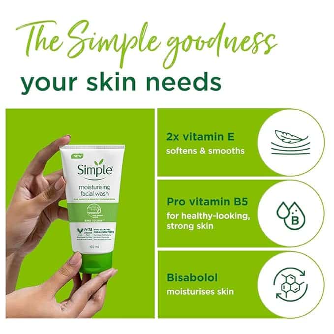 Simple Kind To Skin Moisturising Facial Wash 150 ml - Image 7