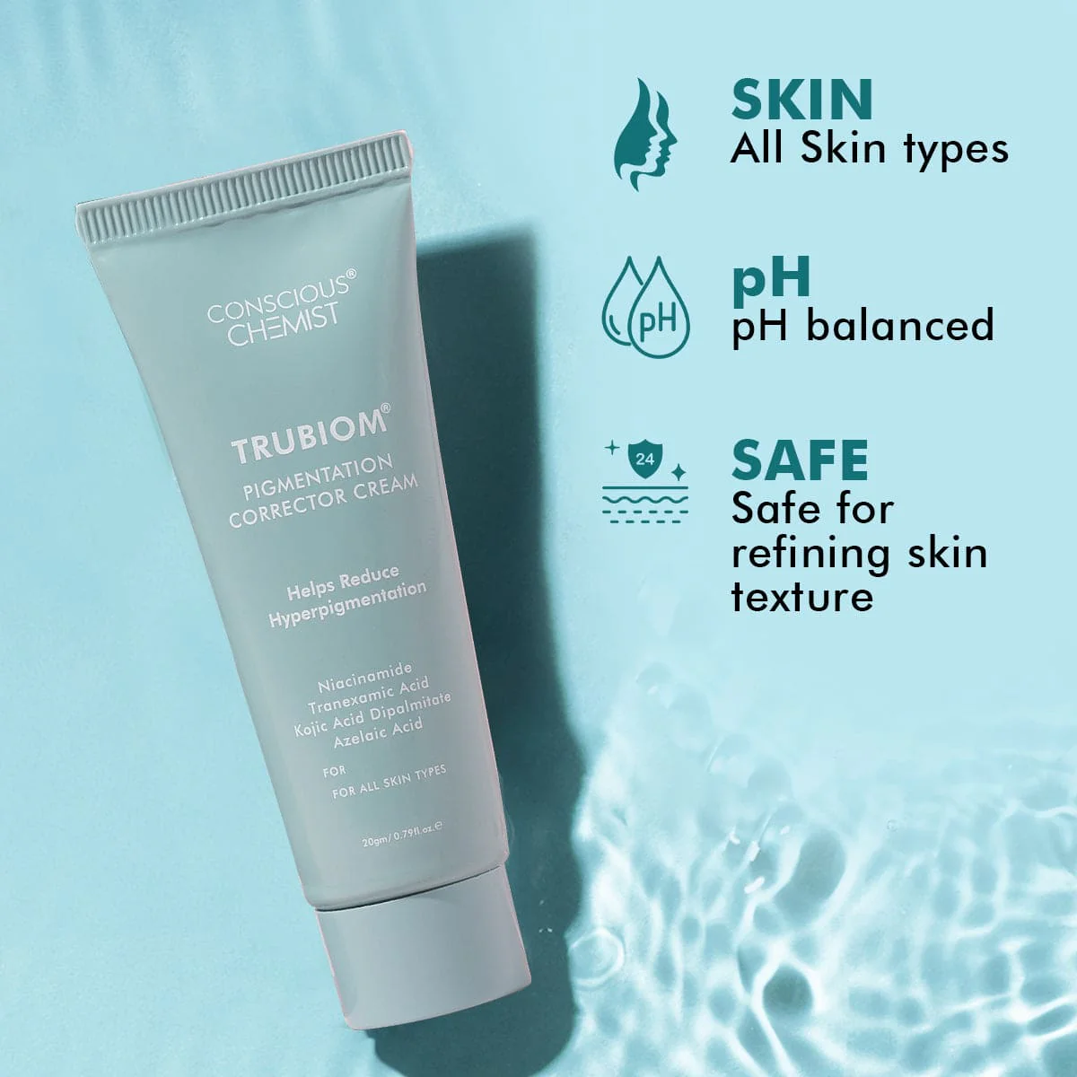 Conscious Chemist Kojic Acid Face Cream | Azelaic Acid Face Cream | 20g