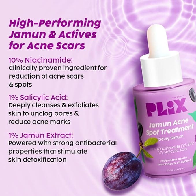 The Plant Fix Plix 10% Niacinamide Face Serum, 30ml (Pack Of 1) For Acne Marks, Blemishes, Oil Control With 1% Zinc & Witch Hazel, Skin Clarifying Jamun Serum For Unisex With Acne-Prone Skin - Image 6