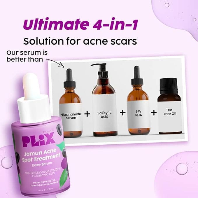 The Plant Fix Plix 10% Niacinamide Face Serum, 30ml (Pack Of 1) For Acne Marks, Blemishes, Oil Control With 1% Zinc & Witch Hazel, Skin Clarifying Jamun Serum For Unisex With Acne-Prone Skin - Image 5