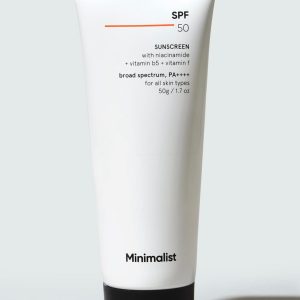Minimalist Cream Sunscreen SPF 50 Lightweight With Multi-Vitamins, PA ++++ ||50g
