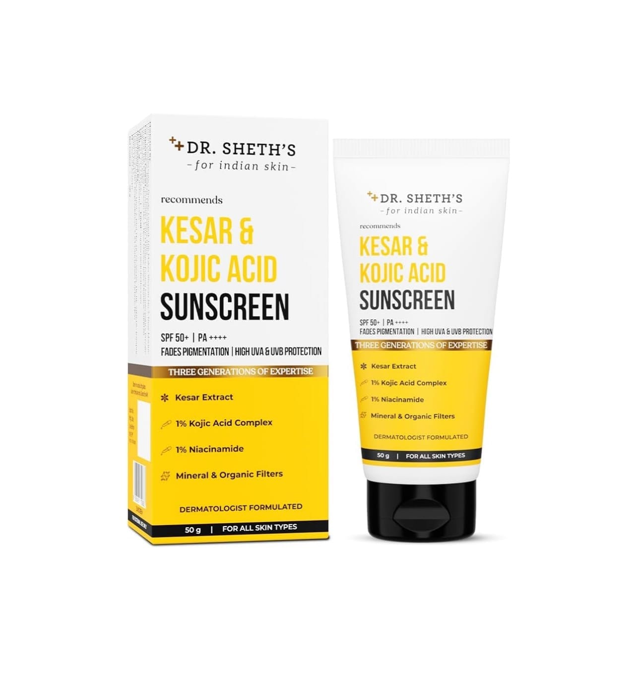 Dr Sheth's Kesar & Kojic Acid Sunscreen - 50g