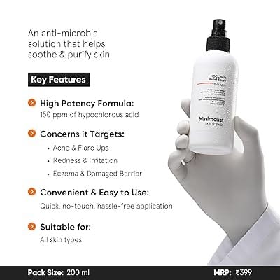 Minimalist Anti-Acne HOCL Face & Body Spray |Relief from Acne, Eczema & Redness-200 ml - Image 4