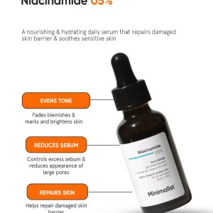 Minimalist Niacinamide 5% Serum with Hyaluronic Acid – Reduces Dark Spots - 30 ml