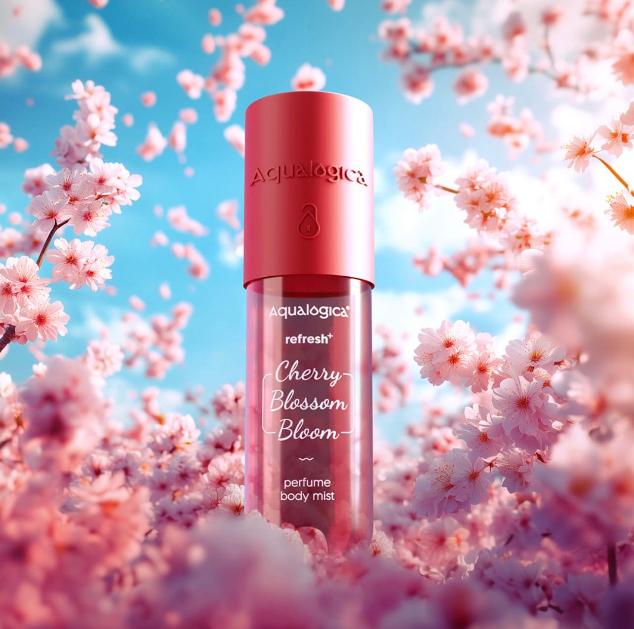 Aqualogica Refresh+ Cherry Blossom Bloom Perfume Body Mist with Zemea and Hyaluronic Acid - 150 ml