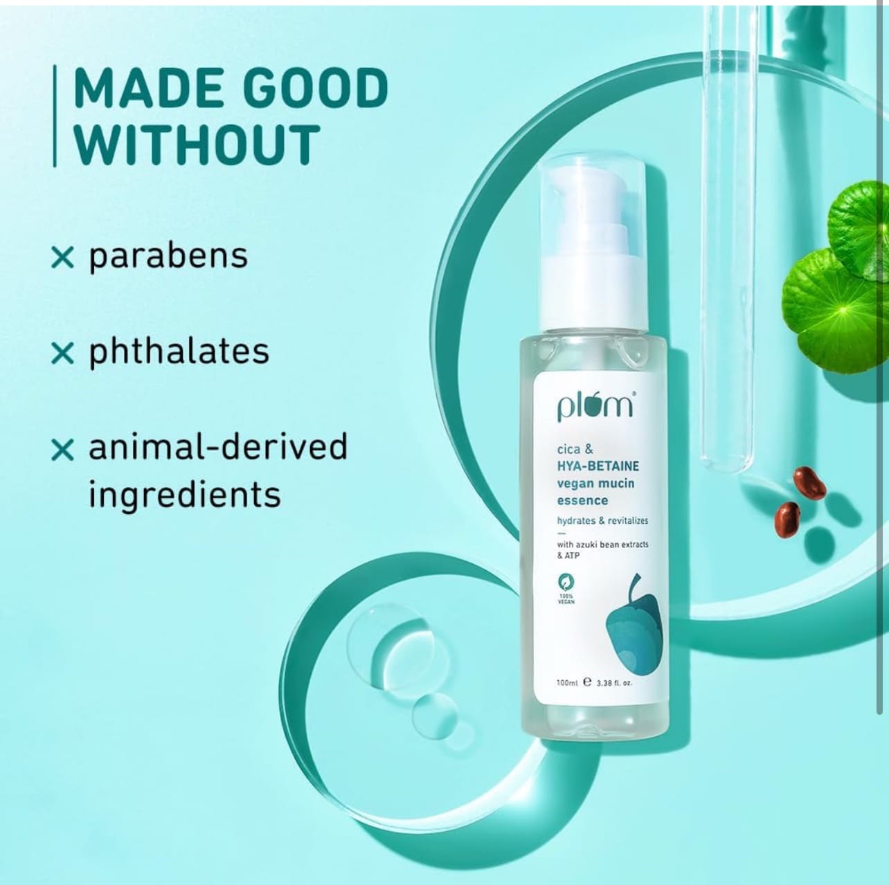Plum Cica & HYA-BETAINE Vegan Mucin Essence | Intense Hydration, Soothing & Rejuvenation | | 100ml ‼️Exp:11/2026 - Image 3