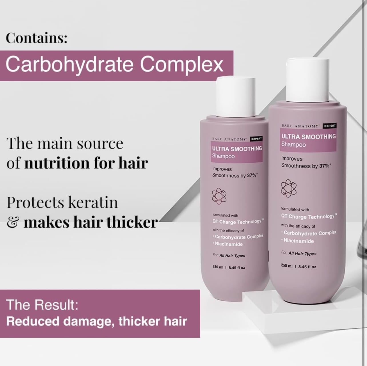 Bare Anatomy Ultra Smoothing Shampoo for Dry and Frizzy Hair | | 250ml - Image 5