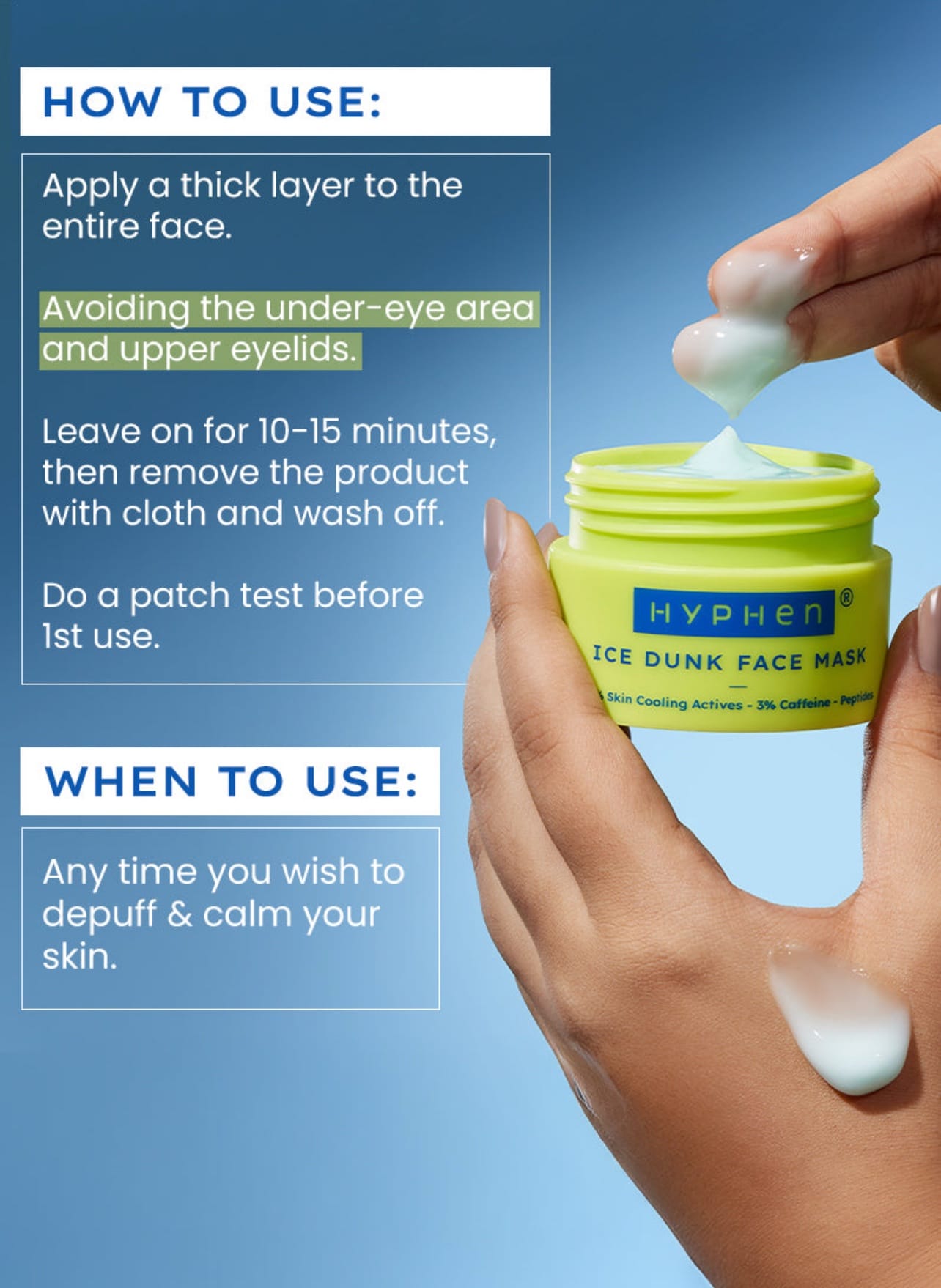 Hyphen Ice Dunk Instant Cooling Face Mask | Collagen Boost Cryo Therapy Face Pack For Glowing Skin - 50 gm - Image 7