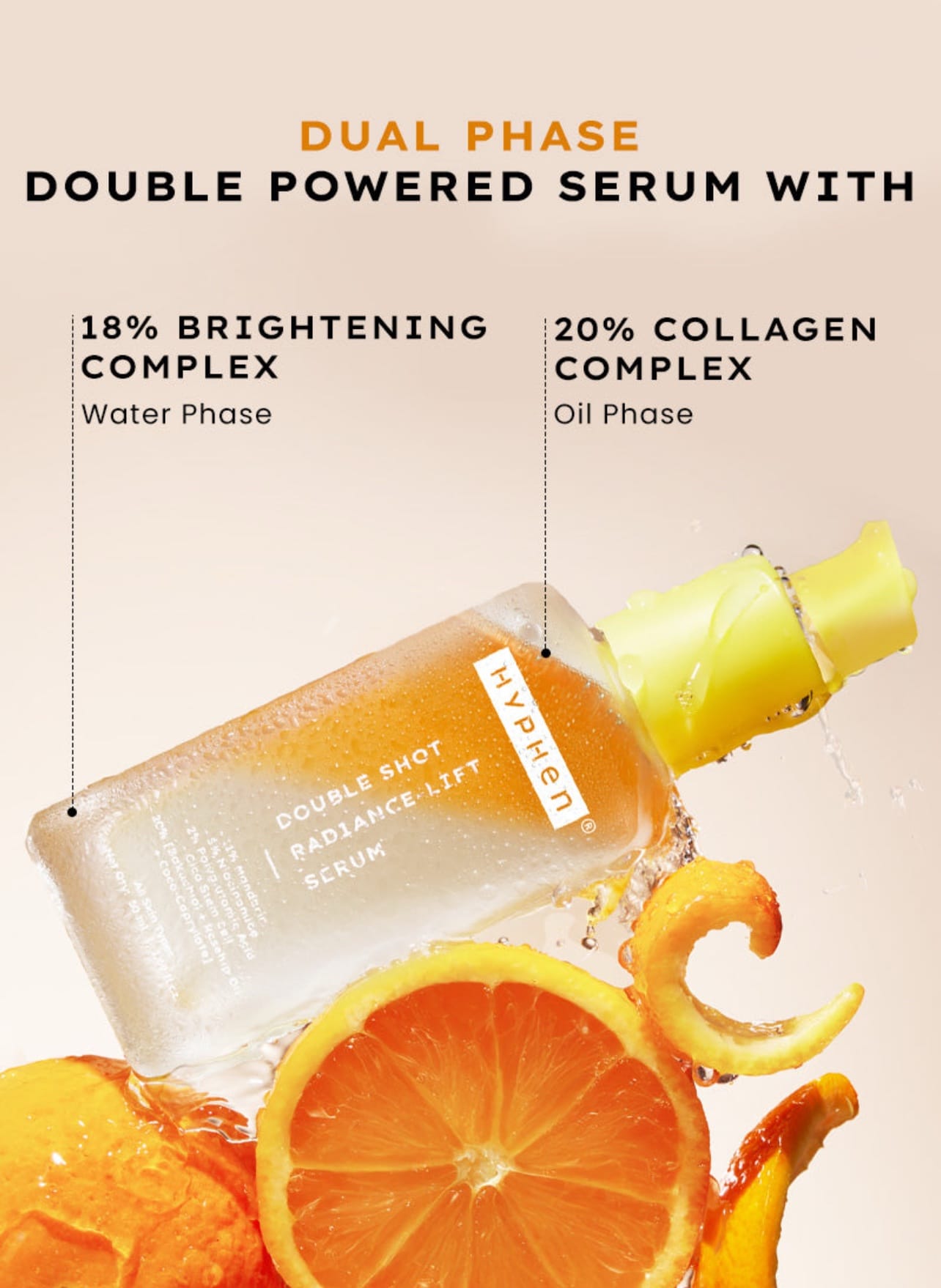 Hyphen 18% Brightening + 20% Collagen Face Serum | Double Serum | 50ml - Image 3