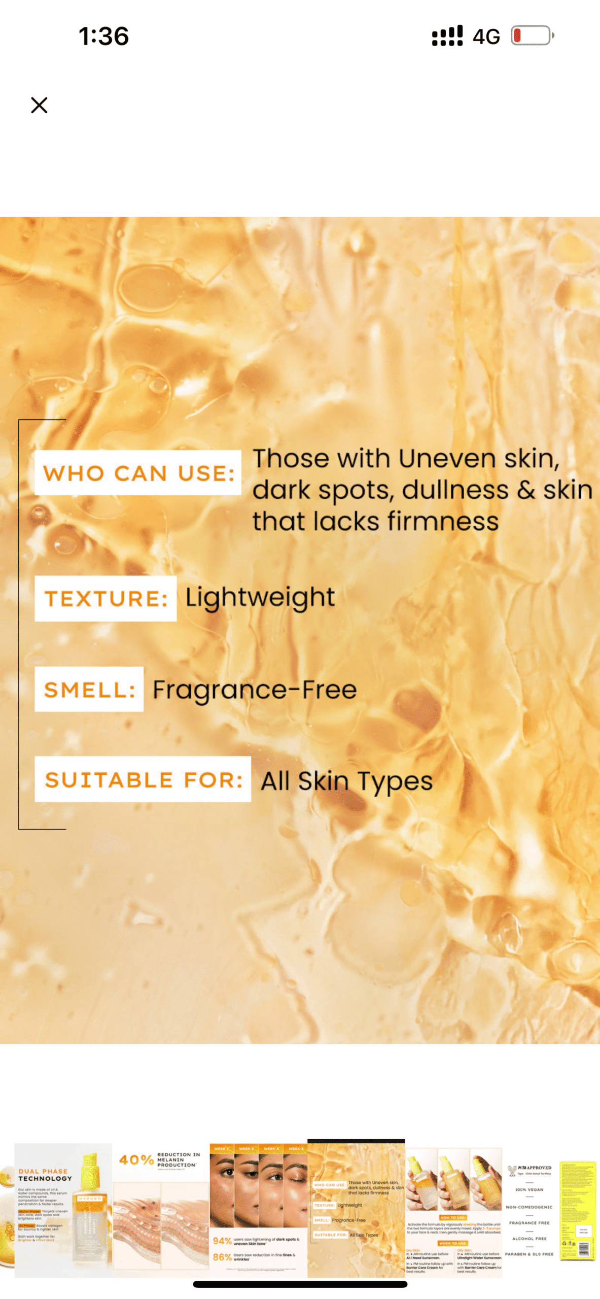 Hyphen 18% Brightening + 20% Collagen Face Serum | Double Serum | 50ml - Image 6