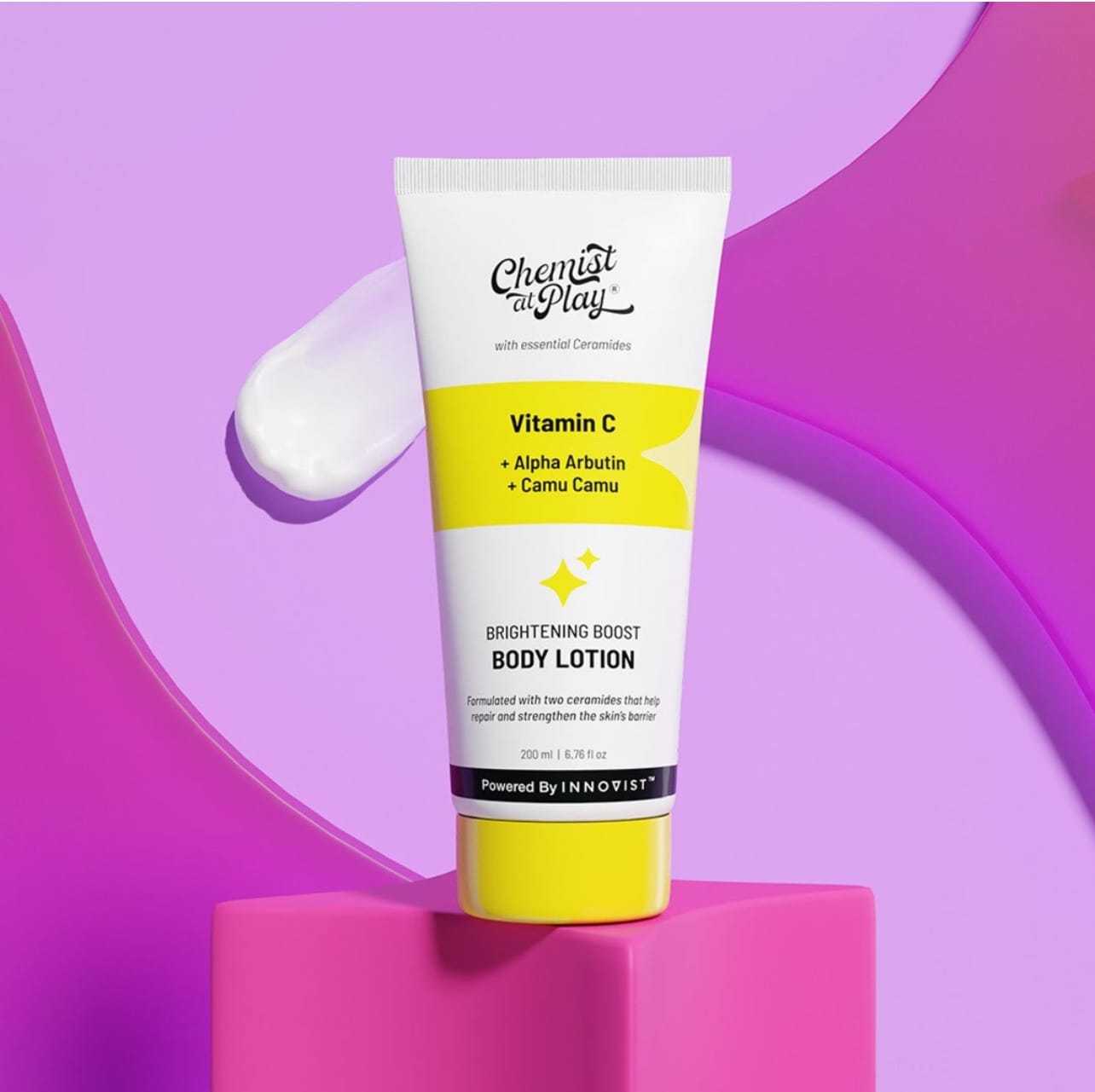 Chemist at Play Brightening Body Lotion with Ceramides | Vitamin C | For Bright, Moisturized & Glowing Skin | 200 ml