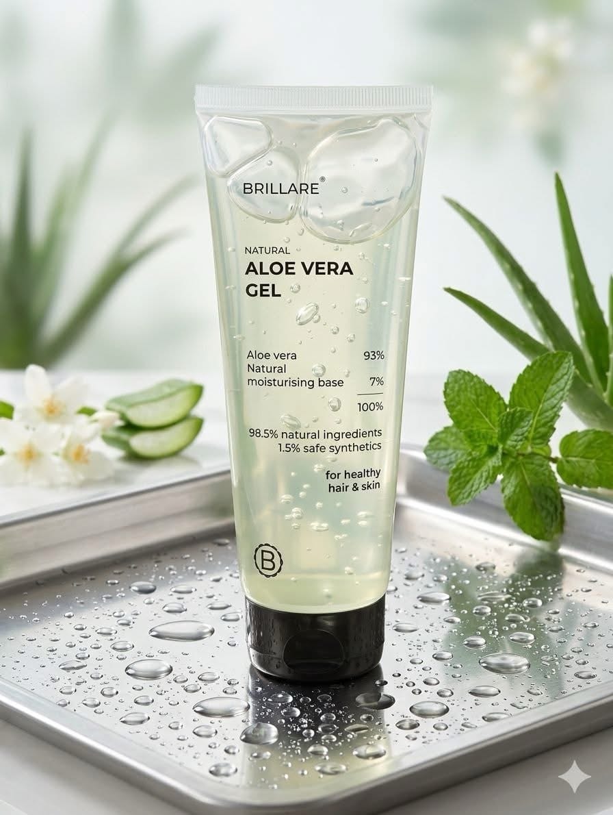 Brillare Aloe Vera Gel for Skin, Face & Hair | Glowing Skin & Smooth Hair-200ml