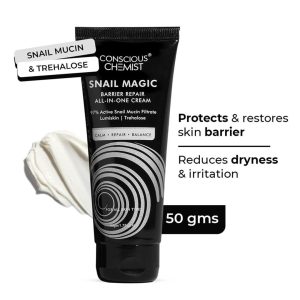 Conscious Chemist® Snail Mucin Moisturizer | Skin Barrier Repair Moisturizer, Korean Snail Mucin Extract-50g