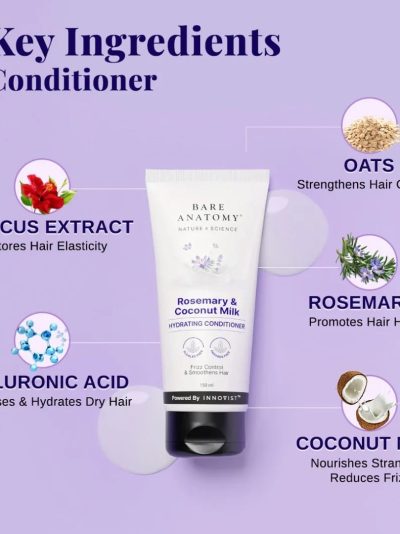 Bare Anatomy Nature X Science Rosemary & Coconut Milk Hydrating Conditioner|150 millilitre