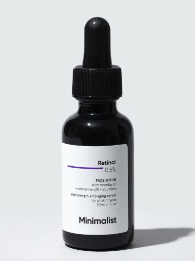 Minimalist Retinol 0.6% Mid-Strength Anti Aging Face Serum For Unisex, Reduces Fine Lines & Wrinkles, Medium Strength Retinol Formula