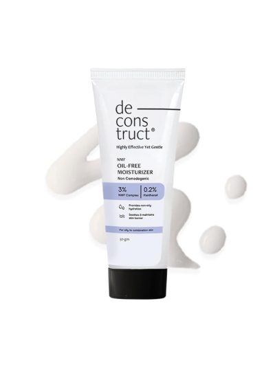 Deconstruct Oil-Free Moisturizer | Non Sticky, Lightweight, Non-Comedogenic & Fast-Absorbing | Tested for 72H Hydration | For Oily, Acne-Prone & Sensitive Skin |50g