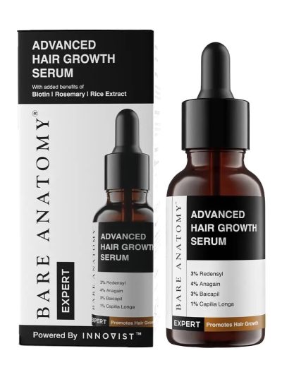 Bare Anatomy Advanced Hair Growth Serum | 3% Redensyl, 4% Anagain, 3% Baicapil, 1% 30ml