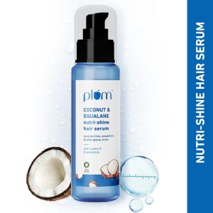 Plum Coconut & Squalane Nutri-Shine Hair Serum | Frizz Control & Instant Shine | Enriched with Vitamin E & Almond Oil | Coconut-Vanilla Fragrance | 75ml​